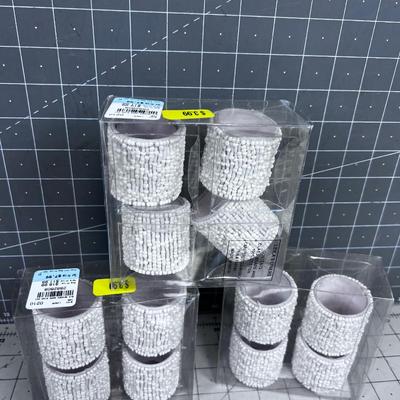 4 Packages NEW of 4 Beaded Napkin Rings