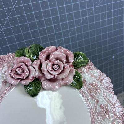 "A Rose is a Rose" Desert Tray with Tea Cup & Saucer