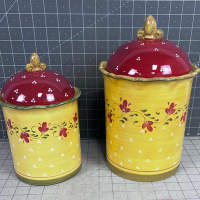 Ceramic Canisters Golden Country Look