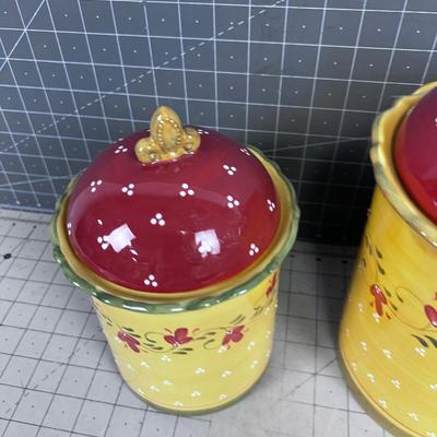 Ceramic Canisters Golden Country Look