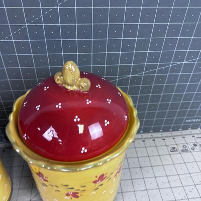 Ceramic Canisters Golden Country Look