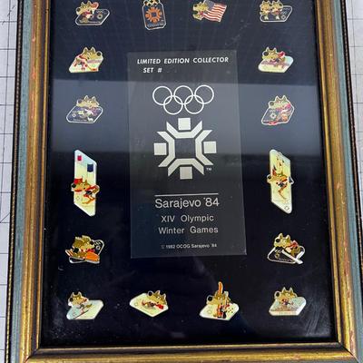 SARAJEVO 1984 Olympic Pin Collection (16 ) Framed