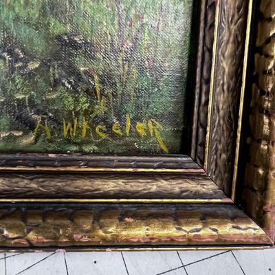 Antique oil on Board Autumn Road 