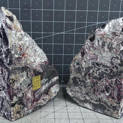 Crazy Lace Agate Book ENDS 