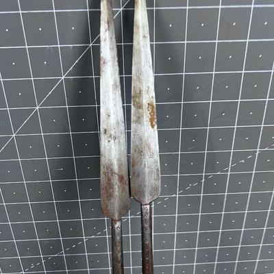 Pair of Hand Forged Spear Tips 