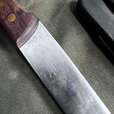 Traveling Butcher Set; Meat Saw, 3 knives,