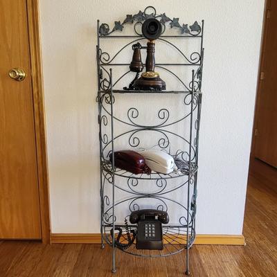 Various Phones & Collapsible Iron Shelf