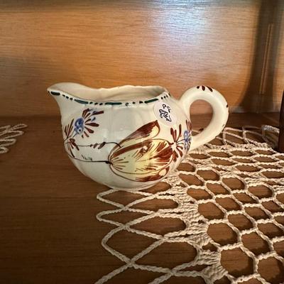 Vintage Pottery Stoke-on-Trent brown and blue creamer