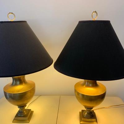 PAIR Large Brass Lamps