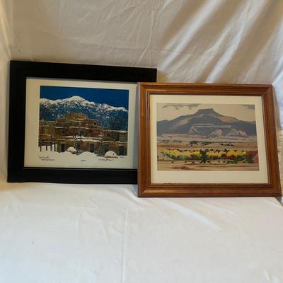 Georgia O’Keeffe & Al Chapman Framed Southwestern Art (LR-MG)
