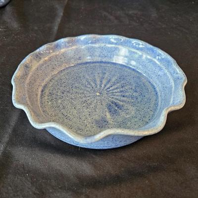 Blue Themed Kitchen Pottery Pieces: Apple Baker, Berry Bowl, & More (K-DW)