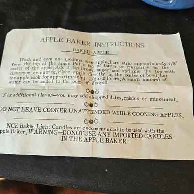 Blue Themed Kitchen Pottery Pieces: Apple Baker, Berry Bowl, & More (K-DW)