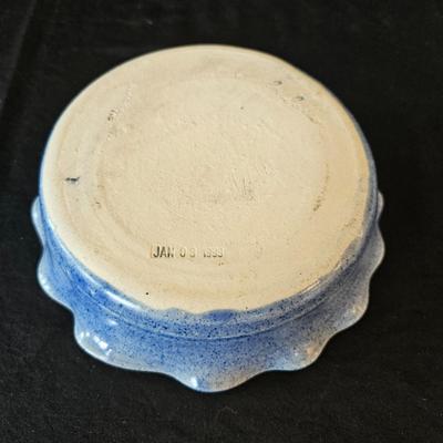Blue Themed Kitchen Pottery Pieces: Apple Baker, Berry Bowl, & More (K-DW)