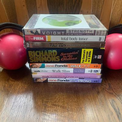 Hand Weights, Yoga Mat, & Workout DVDs
