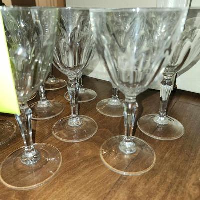 11 tall clear stem glasses