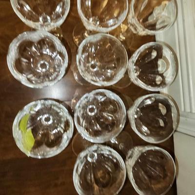 11 tall clear stem glasses