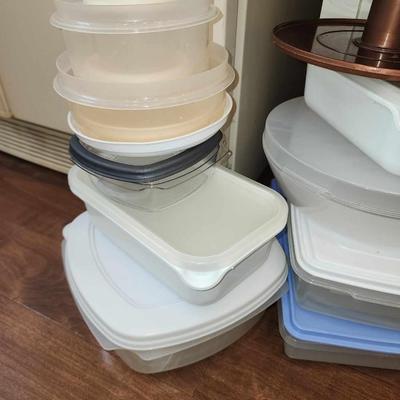 Plastic container lot and lazy susan