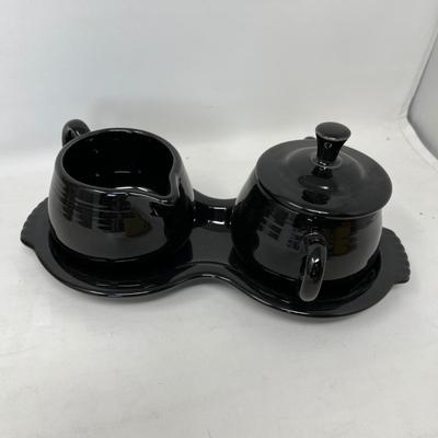 Fiesta black creamer & sugar
