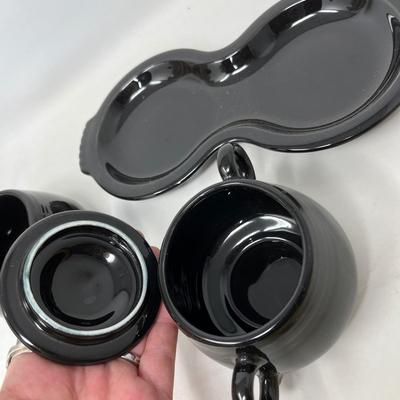 Fiesta black creamer & sugar