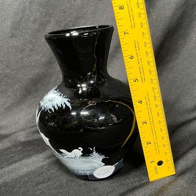 Westmoreland Mary Gregory on Black vase