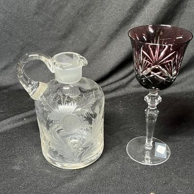 Decanter and wine glass