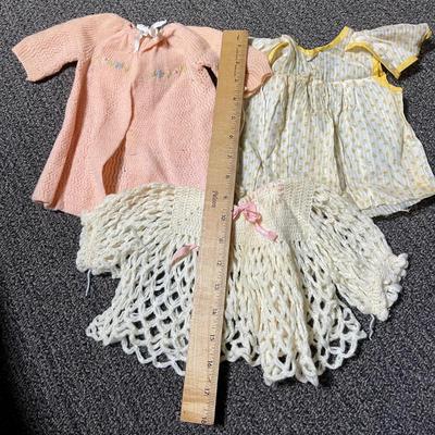 Lot of 3 pcs of baby doll clothes - sweater, long sweater, and 1 dress