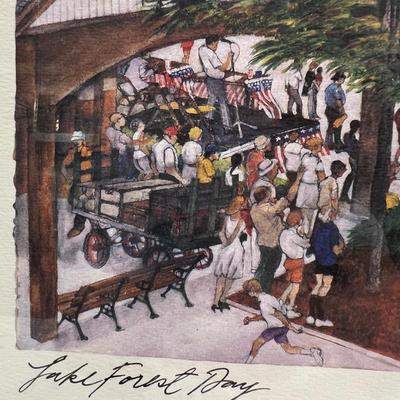 ‘Lake Forest Day’ Signed Watercolor Print by Franklin McMahon (BS-MK)