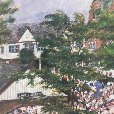 ‘Lake Forest Day’ Signed Watercolor Print by Franklin McMahon (BS-MK)