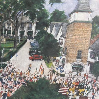 ‘Lake Forest Day’ Signed Watercolor Print by Franklin McMahon (BS-MK)