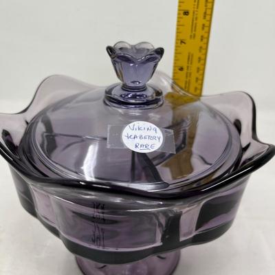 Viking Teaberry 3pt Footed candy dish
