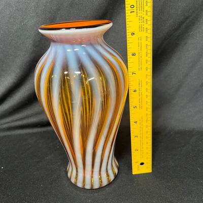 Fenton Candy stripe vase