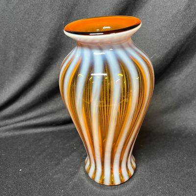 Fenton Candy stripe vase