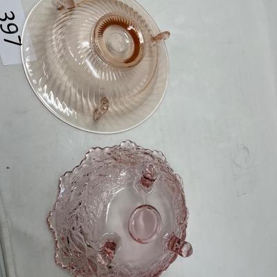 Pink footed bowls