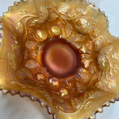 Marigold carnival glass bowls