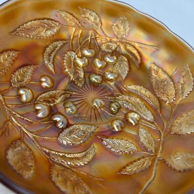 Marigold carnival glass bowls