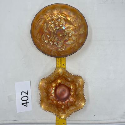 Marigold carnival glass bowls