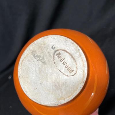 Redwood art pottery vase