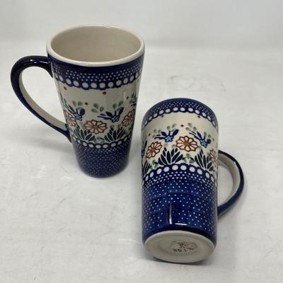Polish pottery Latte mugs