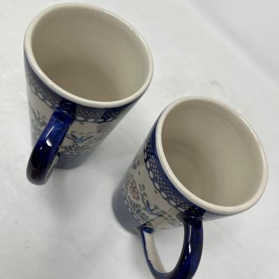Polish pottery Latte mugs