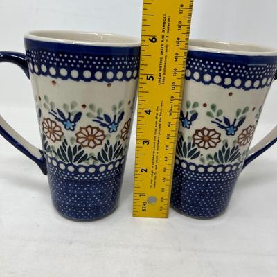 Polish pottery Latte mugs