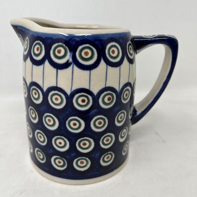 Polish pottery milk pitcher