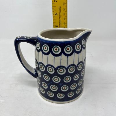 Polish pottery milk pitcher