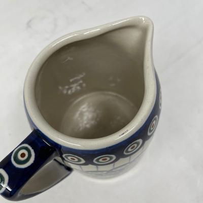 Polish pottery milk pitcher