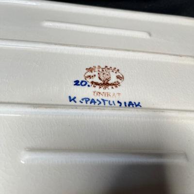2 Polish pottery rectangle bakers