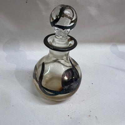Vintage Glass Perfume Bottles & Hand Mirror (BS-MK)