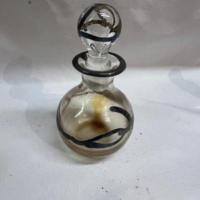 Vintage Glass Perfume Bottles & Hand Mirror (BS-MK)
