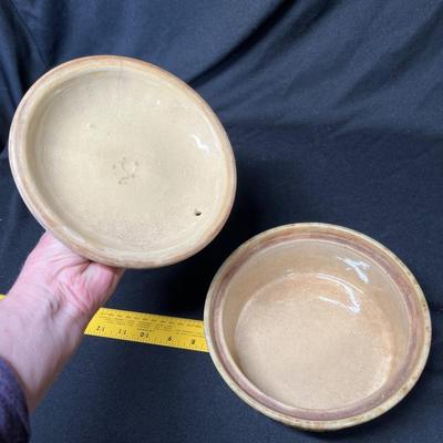 Antique Spatterware covered dish