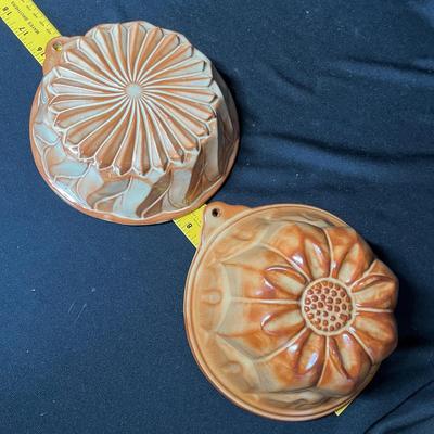 Redware bakers/ jello molds