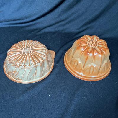 Redware bakers/ jello molds