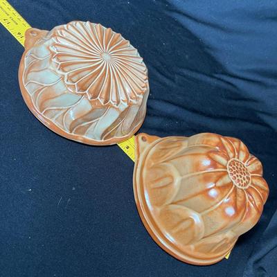 Redware bakers/ jello molds